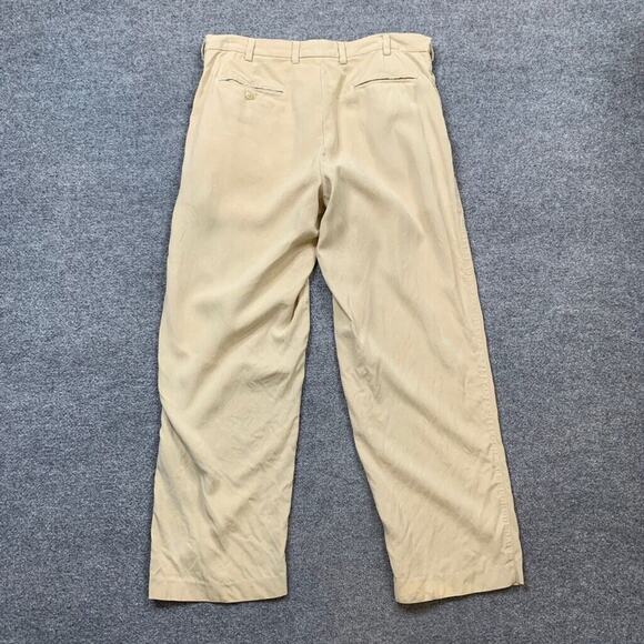Nat Nast Pants Mens 35 Sand Silk Luxury Originals Relaxed Straight High Rise - Picture 8 of 12